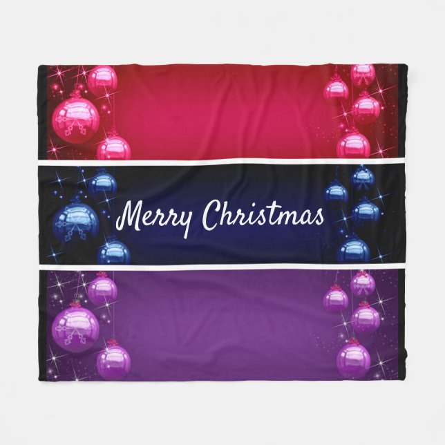 Frohe Weihnachtsbrillen Fleece Blanket (Vorderseite (Horizontal))