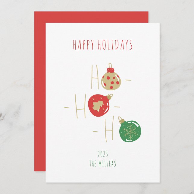 Frohe Weihnachtsbrillen Gruß Karte doodle Stil (Vorne/Hinten)