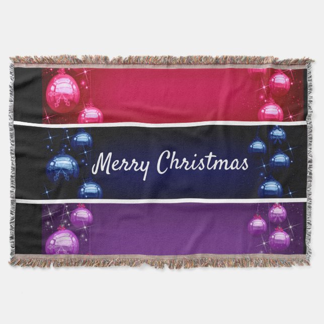 Frohe Weihnachtsbrillen werfen Blanket Decke (Vorderseite)