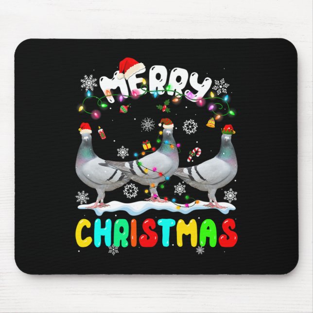 Frohe Weihnachtsbrötchen Lover Weihnachtsmannmütze Mousepad (Vorne)