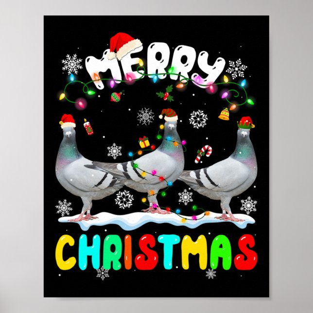 Frohe Weihnachtsbrötchen Lover Weihnachtsmannmütze Poster (Vorne)