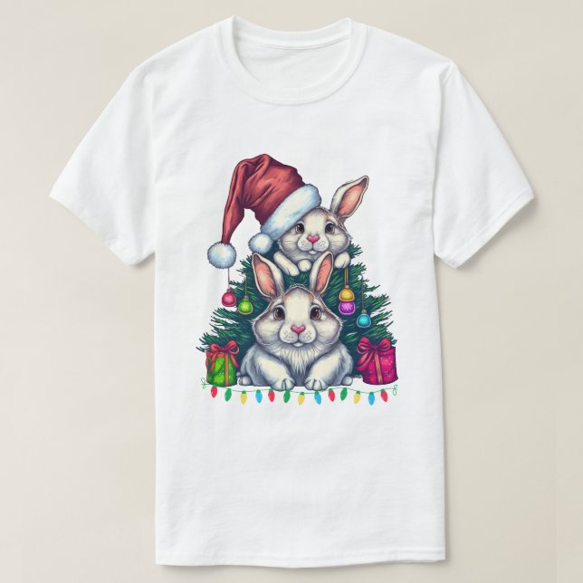 Frohe Weihnachtsbunny Rabbit Squad T - Shirt (Design vorne)