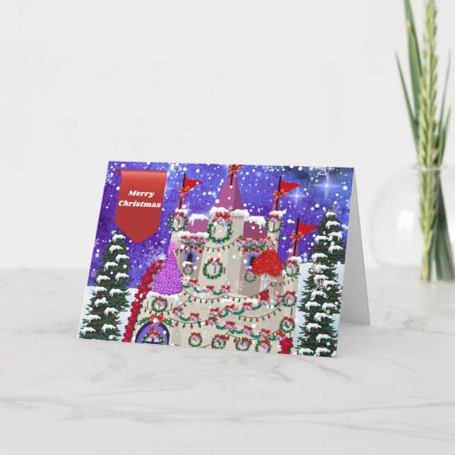 Frohe Weihnachtsburg Grußkarte Karte (Vorderseite)
