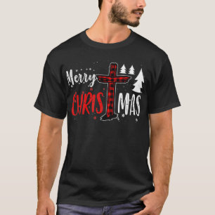 Frohe Weihnachtschristen geben Buffalo Kariert Pa T-Shirt