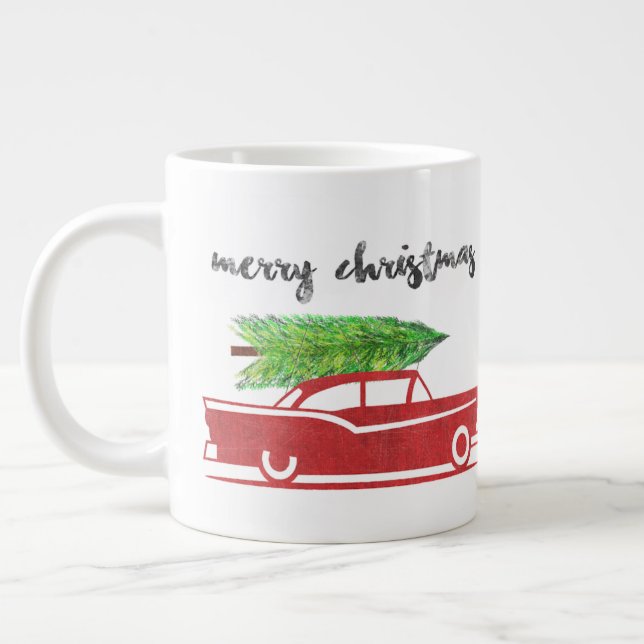 Frohe Weihnachtscoffee Tasse Retro (Links)