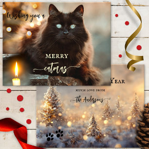 Frohe Weihnachtscreme New Year Cat Card Feiertagskarte