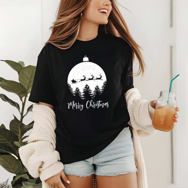 Frohe Weihnachtsdekoration Bauble Santa Reindeer Tri-Blend Shirt (Von Creator hochgeladen)