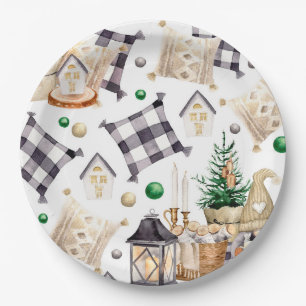 Frohe Weihnachtsdekoration Gnom Pappteller