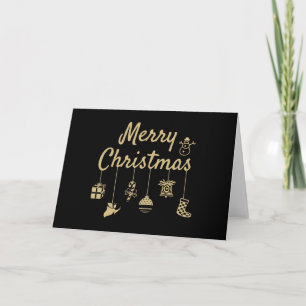 Frohe Weihnachtsdekoration Gold Karte