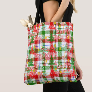 Frohe Weihnachtsdekoration Kariert Tartan