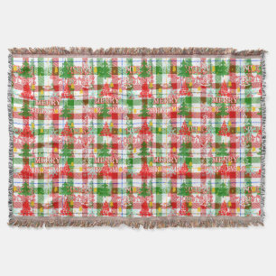 Frohe Weihnachtsdekoration Kariert Tartan Decke