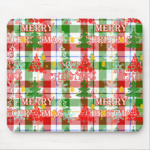 Frohe Weihnachtsdekoration Kariert Tartan Mousepad
