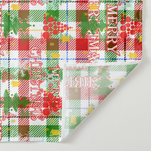 Frohe Weihnachtsdekoration Kariert Tartan Stoff