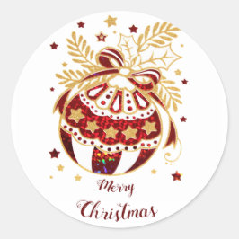 Frohe Weihnachtsdekoration Runder Aufkleber
