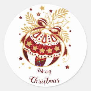 Frohe Weihnachtsdekoration Runder Aufkleber