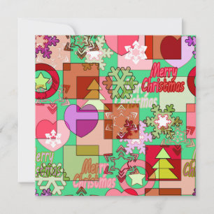 Frohe Weihnachtsdekoration Schneeflocke hören Feiertagskarte