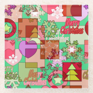 Frohe Weihnachtsdekoration Schneeflocke hören Glasuntersetzer