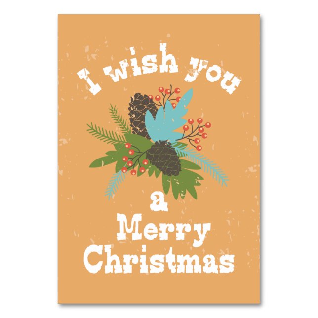 Frohe Weihnachtsdekoration Tischnummer (Vorderseite)