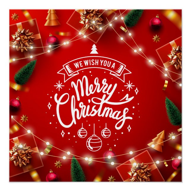 Frohe Weihnachtsdekorationen Poster (Vorderseite)