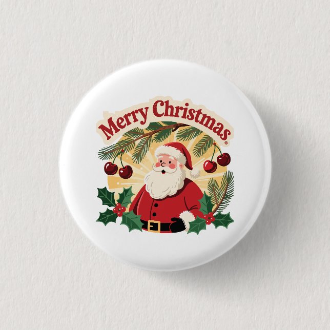 Frohe Weihnachtsdesign Button (Vorderseite)