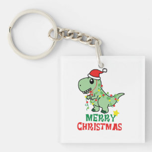 frohe Weihnachtsdinosaurier Schlüsselanhänger
