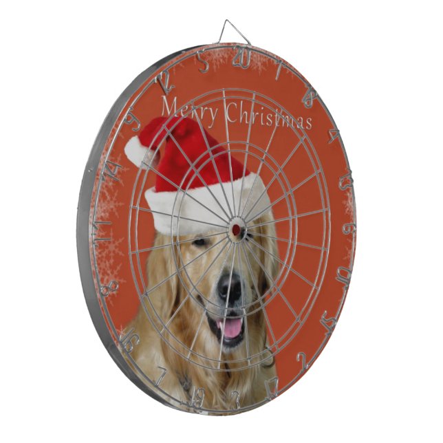 Frohe Weihnachtsdoggie Dartscheibe (Vorderseite Links)