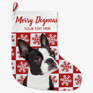 Frohe Weihnachtsdogmas Boston Terrier Festlicher H Großer Weihnachtsstrumpf
