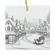 Frohe Weihnachtsdörfchen Schneeszene Personalisier