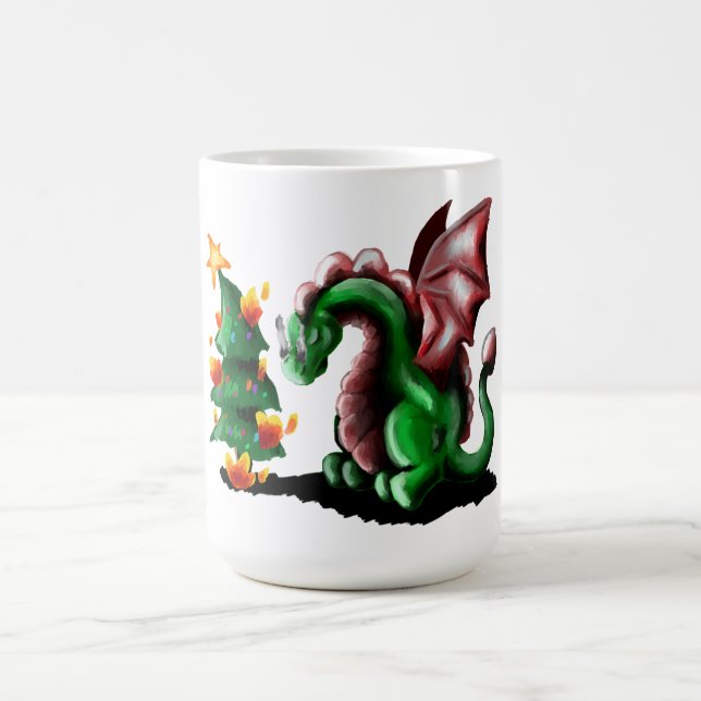 Frohe Weihnachtsdrache Kaffeetasse (Mittel)