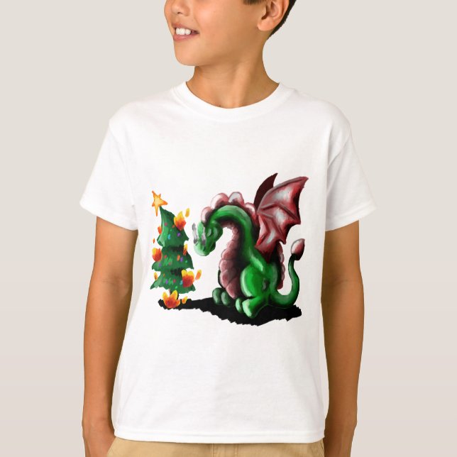 Frohe Weihnachtsdrache T-Shirt (Vorderseite)