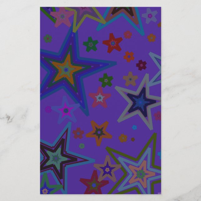 Frohe Weihnachtsdunkel Lila, Stars Heaven Star Briefpapier (Vorderseite)