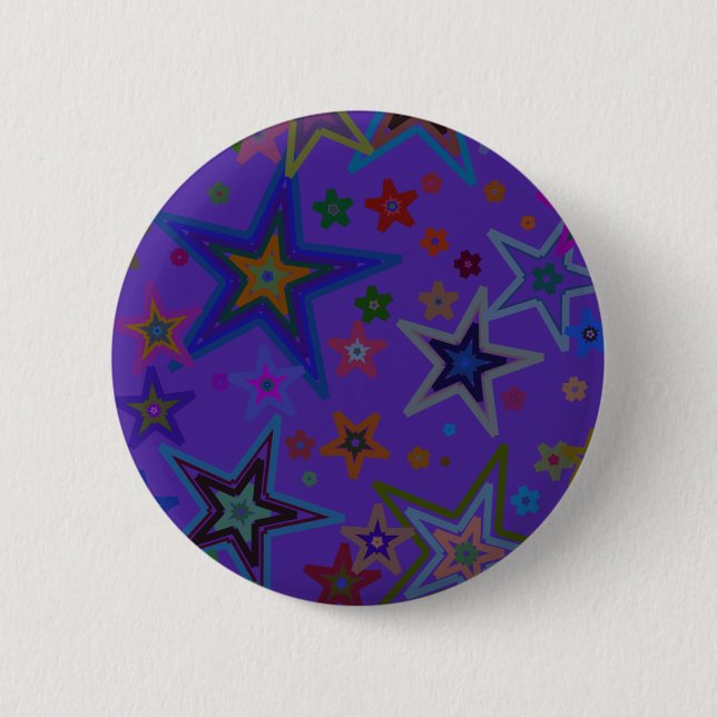Frohe Weihnachtsdunkel Lila, Stars Heaven Star Button (Vorderseite)