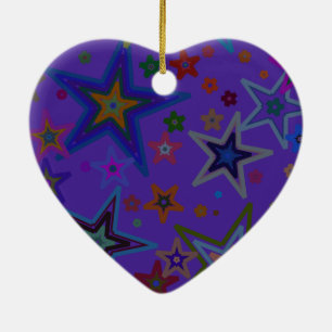 Frohe Weihnachtsdunkel Lila, Stars Heaven Star Keramikornament
