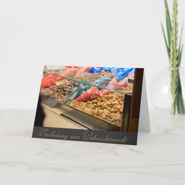 Frohe Weihnachtseinladung zum Weihnachtsmarkt Karte (Vorderseite)