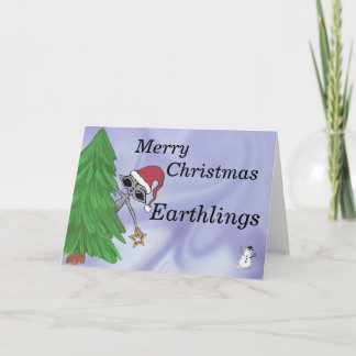 Frohe Weihnachtserthlings-Alien Feiertagskarte