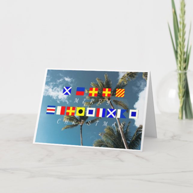 Frohe Weihnachtsfahnen Karte (Vorderseite)