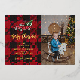 Frohe Weihnachtsfahrt & Buffalo Karo Foto V Folieneinladung