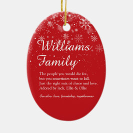 Frohe Weihnachtsfamilie Definition Schneeflocken Keramik Ornament