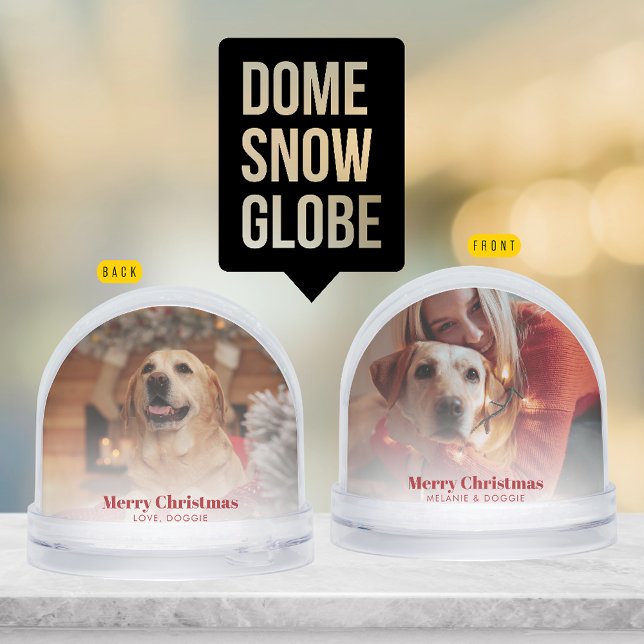 Frohe Weihnachtsfamilie Foto Custom Schneekugeln (Merry Christmas Family Pet Photo Custom Snow Globe)