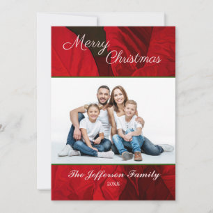 Frohe Weihnachtsfamilie Foto Elegante Personalize Feiertagskarte