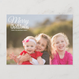 Frohe Weihnachtsfamilie Foto Feiertagspostkarte