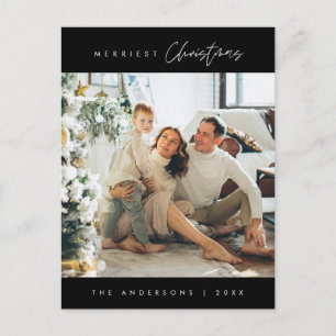 Frohe Weihnachtsfamilie Foto, Modernes Minimalisti Postkarte