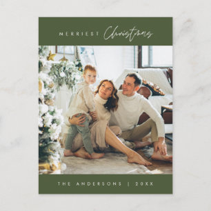 Frohe Weihnachtsfamilie Foto, Modernes Minimalisti Postkarte