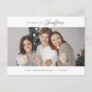 Frohe Weihnachtsfamilie Foto, Modernes Minimalisti Postkarte