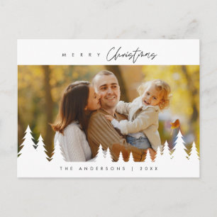 Frohe Weihnachtsfamilie Foto, Modernes Minimalisti Postkarte