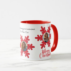 Frohe Weihnachtsfamilie Foto Name personalisiert M Tasse
