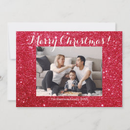 Frohe Weihnachtsfamilie Foto Simple Feiertagskarte