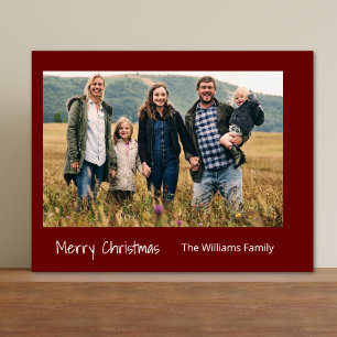 Frohe Weihnachtsfamilie Foto Simple Typografy Poster