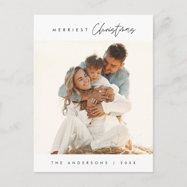 Frohe Weihnachtsfamilie Foto, zeitgenössisch Postkarte (Vorderseite)