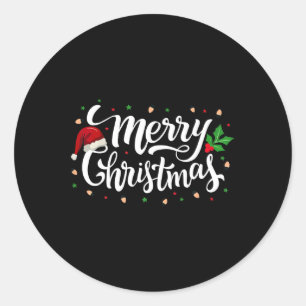Frohe Weihnachtsfamilie Funny Xmas Pajamas Men Wom Runder Aufkleber